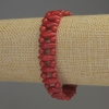 سوار من المرجان خيط مزدوج أرز، قطر 13x5mm+- كرة ملساء، قطر 4mm+-، طول 18cm مطاطي