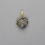 دلاية قلب ملفوف لابرادوريت 21x21mm+-، القطر 30mm+