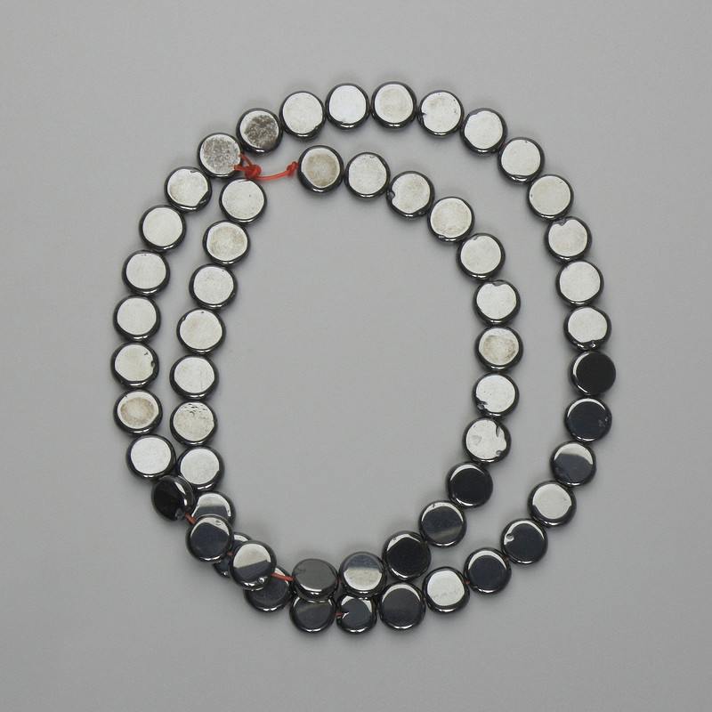 خرز هيماتيت عملة 8mm+-، الطول 40cm+