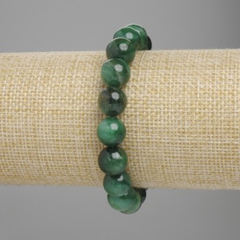 سوار زمرد كرة ملساء، قطر 10mm±، طول 18cm± مطاطي