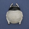بروش-قلادة خنفساء بمينا ومعدن بلون فضي 55x43mm+