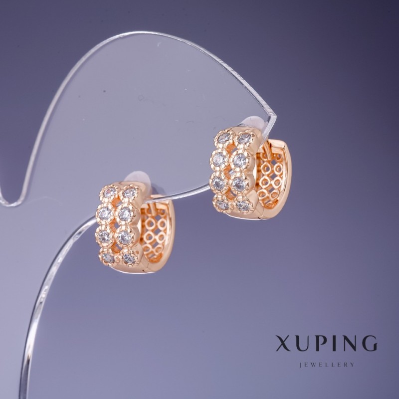 أقراط Xuping 6×12 مم "طلاء ذهبي 18K"