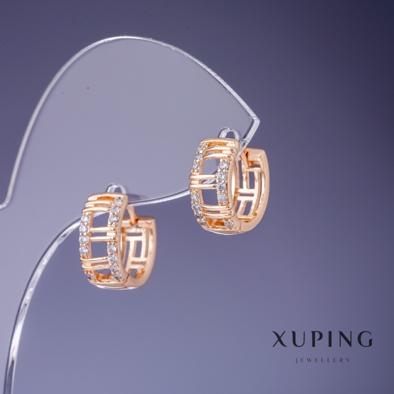 أقراط Xuping 6×14 مم "طلاء ذهبي 18K"