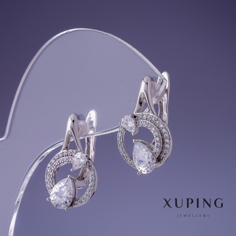 أقراط Xuping 20×12mm روديوم
