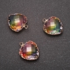 قلادة "قلب" بلون قزحي، إطار ذهبي 16x20mm