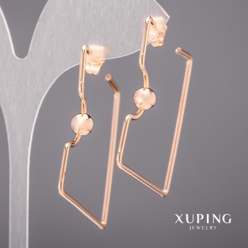أقراط Xuping 39مم مطلية بالذهب 18K