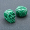 خرزة جمجمة ملكيت (مكبوس) 25x19mm +