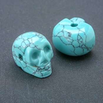 خرزة جمجمة فيروز (صناعي) 25x19mm +