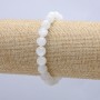 سوار على مطاط من حجر الأدولاريا الطبيعي كرة ملساء، القطر 8mm، الطول 18cm +