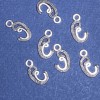 تعليقة إكسسوار حرف أولي "S" لون المعدن فضي 17×10mm تعبئة 20g + -30 قطعة