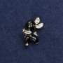 بروش أرنب معدن ذهبي، مينا وستراس 24x21mm +