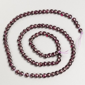 خرز أحجار طبيعية العقيق الأحمر الرماني عملة مصقولة على خيط، قطر 4x4mm+-، طول 38cm+