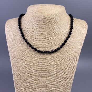 عقد شونغيت (اصطناعي) كرة ملساء، قطر 6مم+-، طول 49سم+